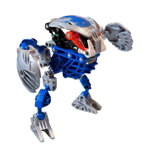 Vintage LEGO BIONICLE Gahlok-Kal Blue Orange 8578 Set with Canister Complete Set - Picture 4 of 11